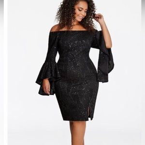 Worn once! Black sequin and lace dress. Size 26/28